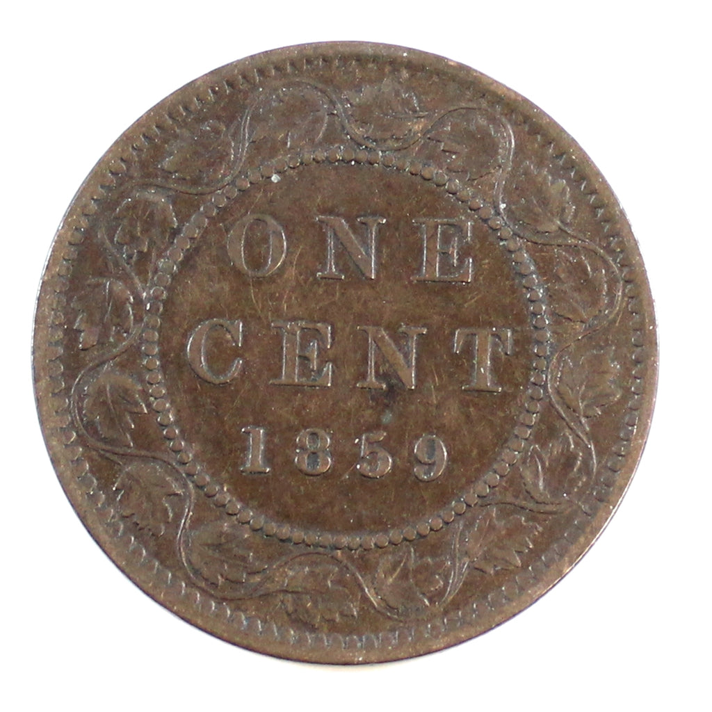1859 Low 9 Canada 1-cent VF-EF (VF30)