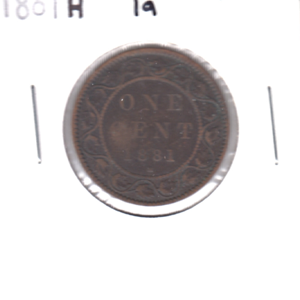 1881H Obv. 1a Canada 1-cent VG-F (VG10)