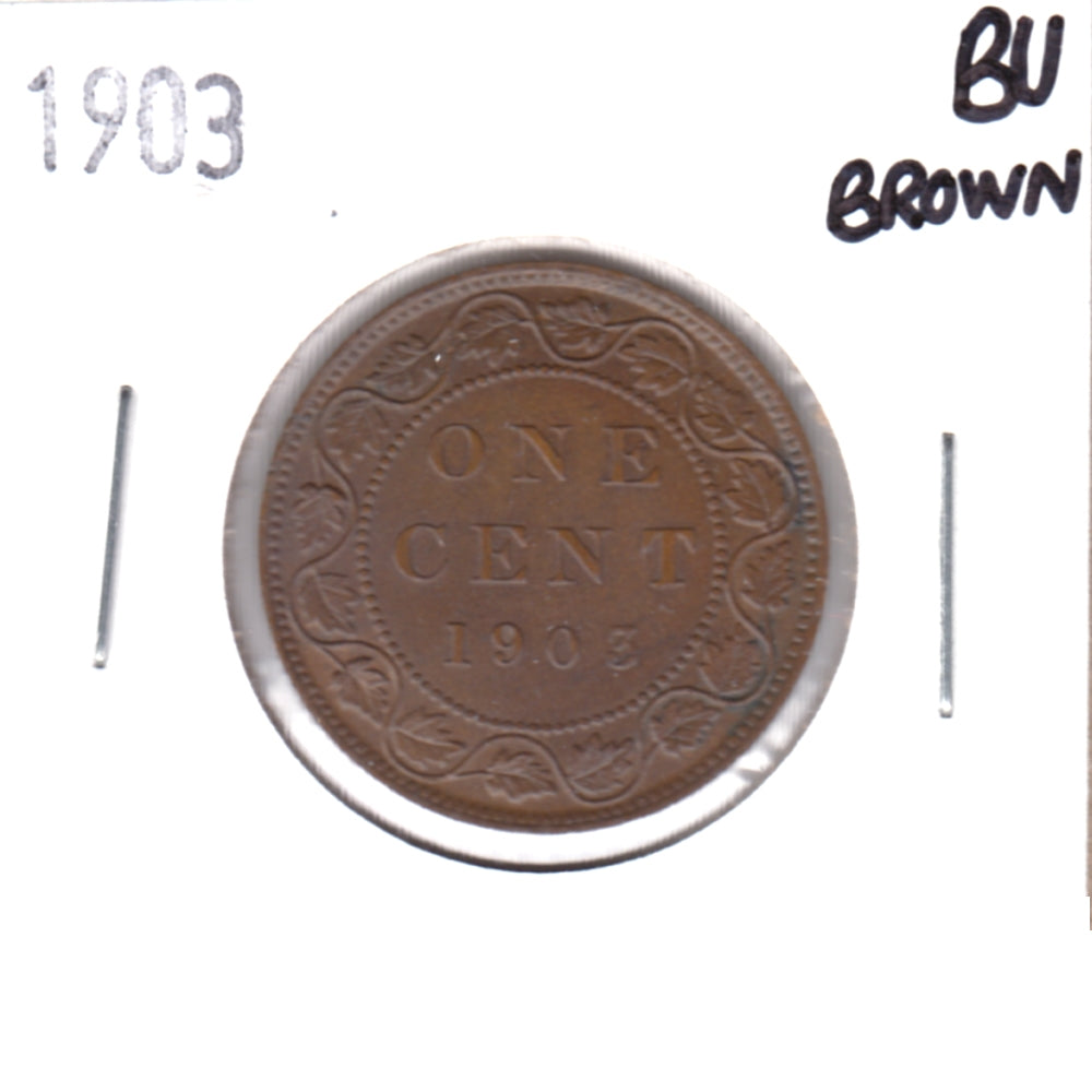 1903 Canada 1-cent Brilliant Uncirculated Brown (MS63) $