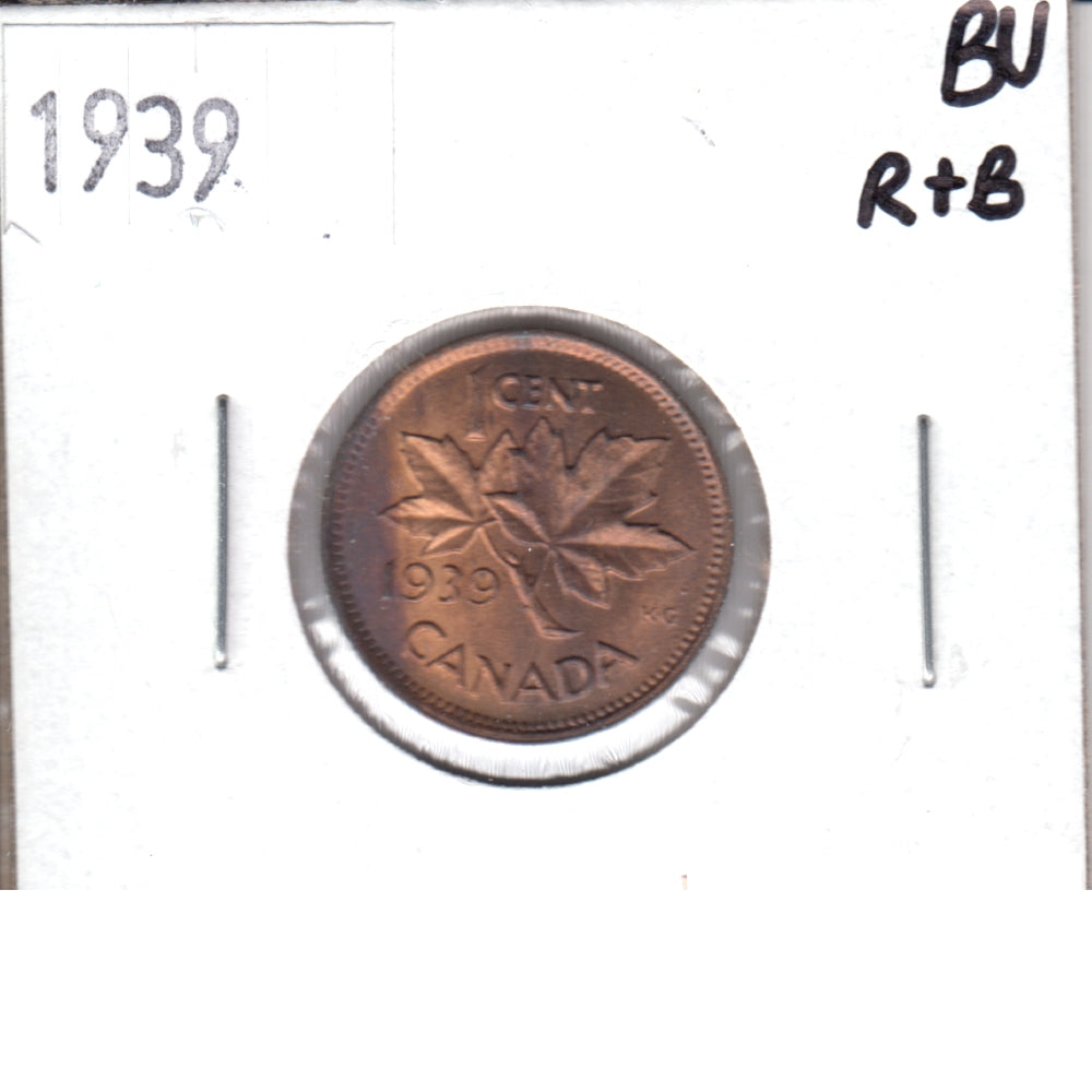 1939 Canada 1-cent Brilliant Uncirculated R & B (MS63)