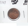 1947 Maple Leaf Canada 1-cent Brilliant Uncirculated R & B (MS63)