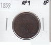 1859 Repunched 9 Canada 1-cent Extra Fine (EF40) $
