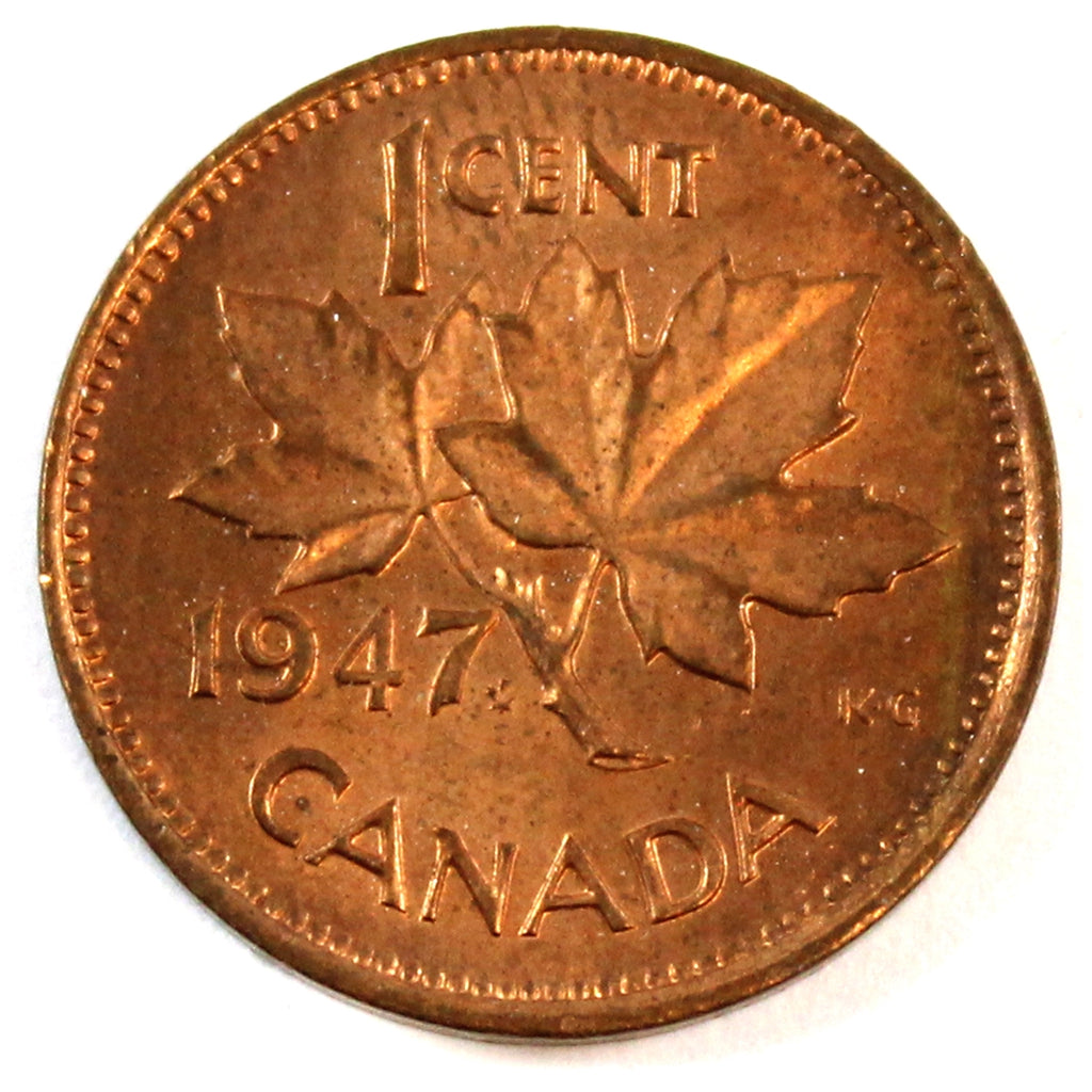 1947 Maple Leaf Canada 1-cent Choice Brilliant Uncirculated (MS64)