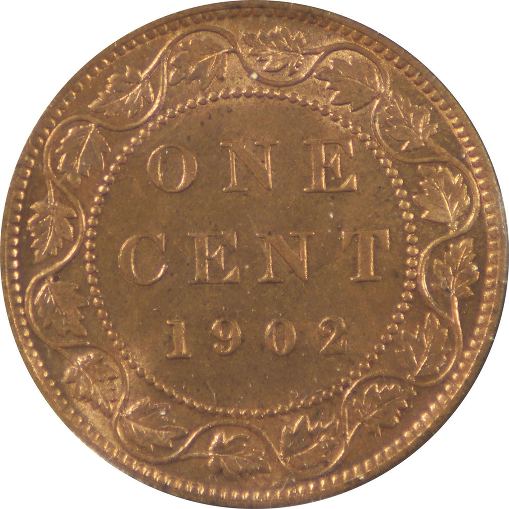 1902 Canada 1-cent Choice Brilliant Uncirculated (MS-64) Red & Brown $