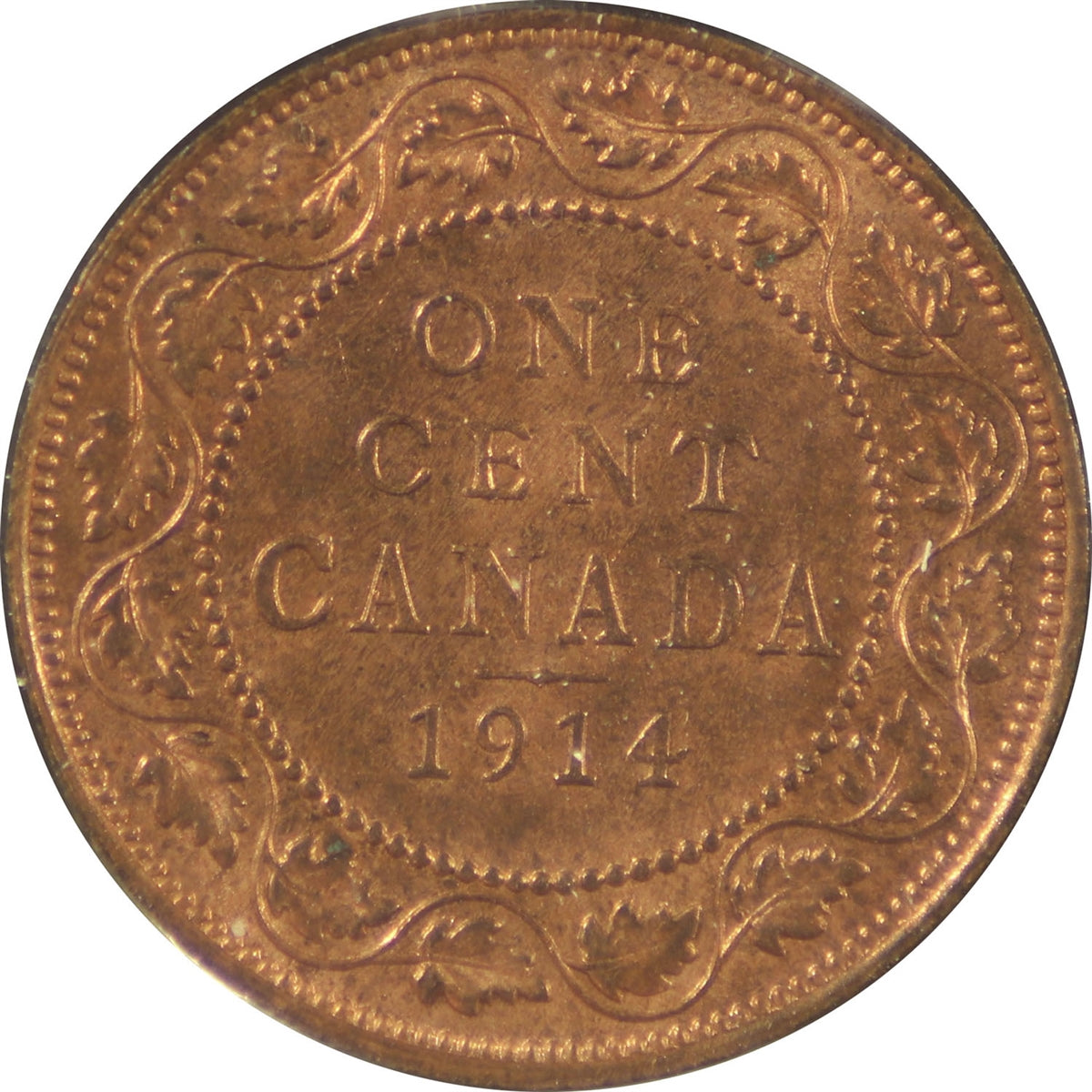1914 Canada 1-cent Brilliant Uncirculated (MS63) Red & Brown $