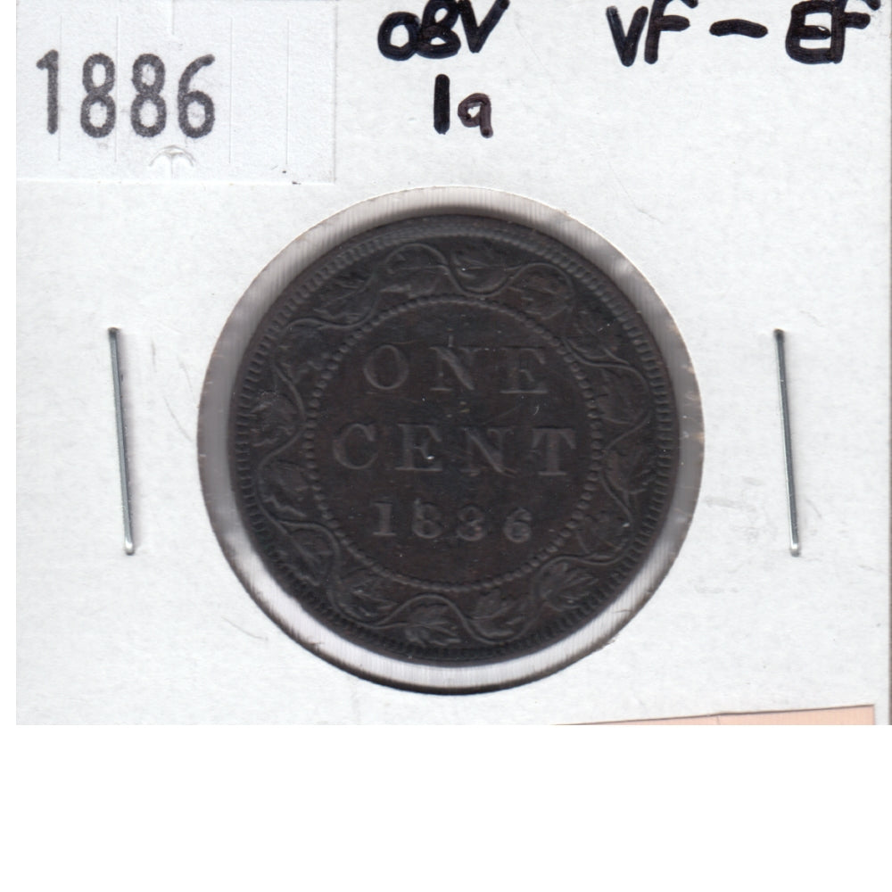 1886 Obv. 1a Canada 1-cent VF-EF (VF30)