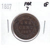 1887 Far 7 Canada 1-cent Extra Fine (EF-40) $