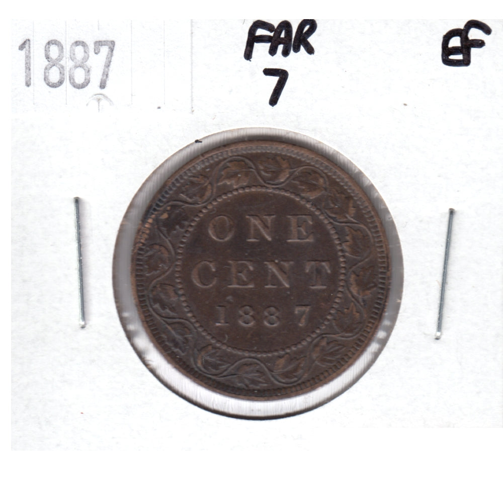 1887 Far 7 Canada 1-cent Extra Fine (EF-40) $