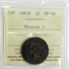 1882H Obv. 1 Canada 1-cent ICCS Certified VF-30