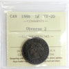 1886 Obv. 2 Canada 1-cent ICCS Certified VF20