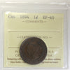 1894 Canada 1-cent ICCS Certified EF40