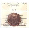 1911 Canada 1-cent ICCS Certified MS-64 Red