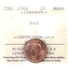 1944 Canada 1-cent ICCS Certified MS-64 Red (XWJ 737)