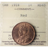 1918 Canada 1-cent ICCS Certified MS65 Red (XDM 378)