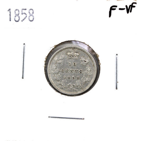 1858 Canada 10-cents F-VF (F-15) $