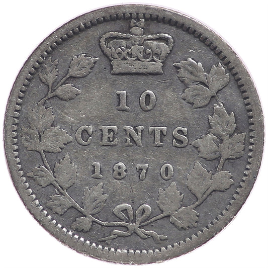1870 Narrow 0 Canada 10-cents G-VG (G6)