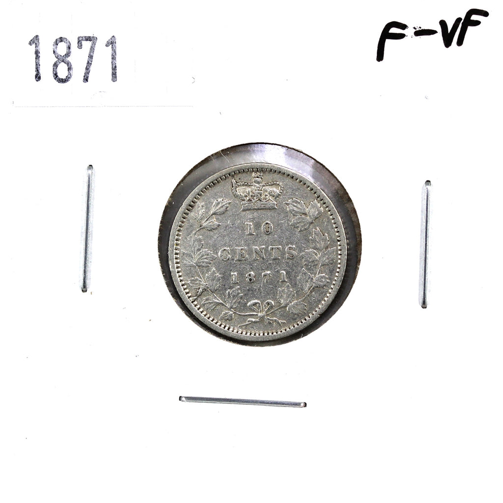 1871 Canada 10-cents F-VF (F15) $