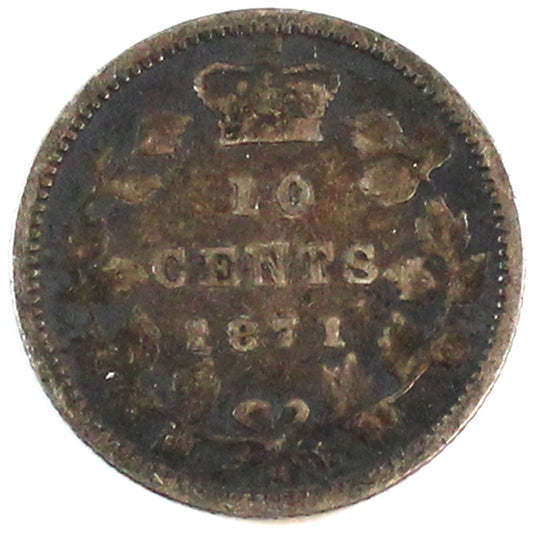 1871H Canada 10-cents VG-F (VG-10) $