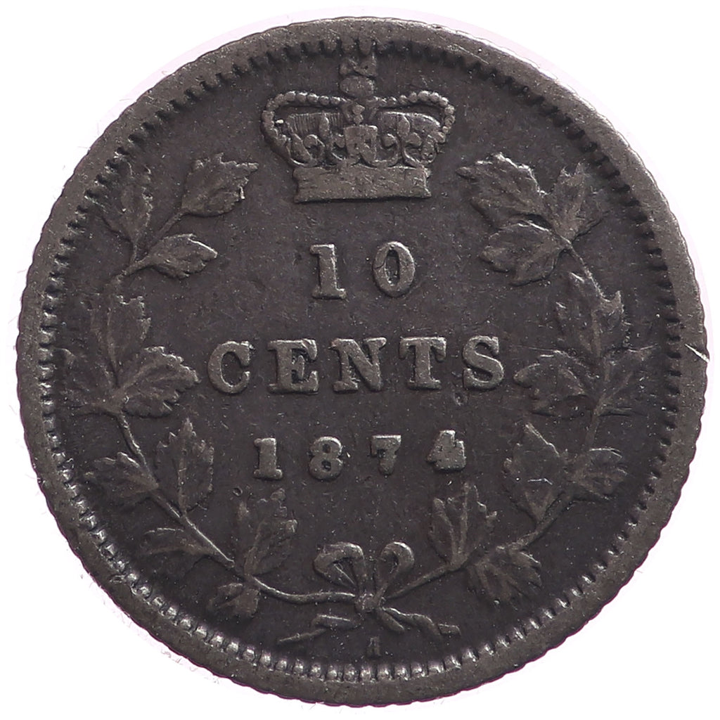 1874H Canada 10-cents Fine (F12)