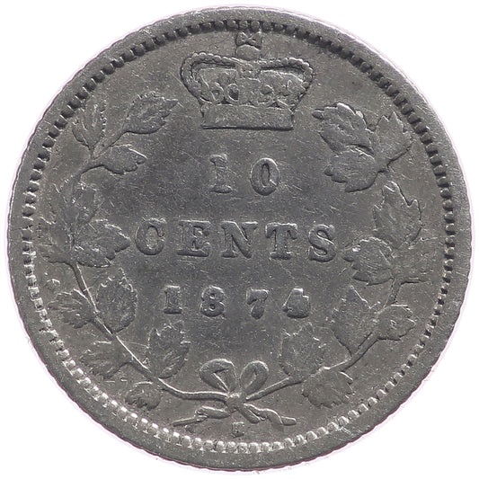 1874H Canada 10-cents VG-F (VG-10) $
