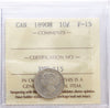 1890H Canada 10-cents ICCS Certified F15