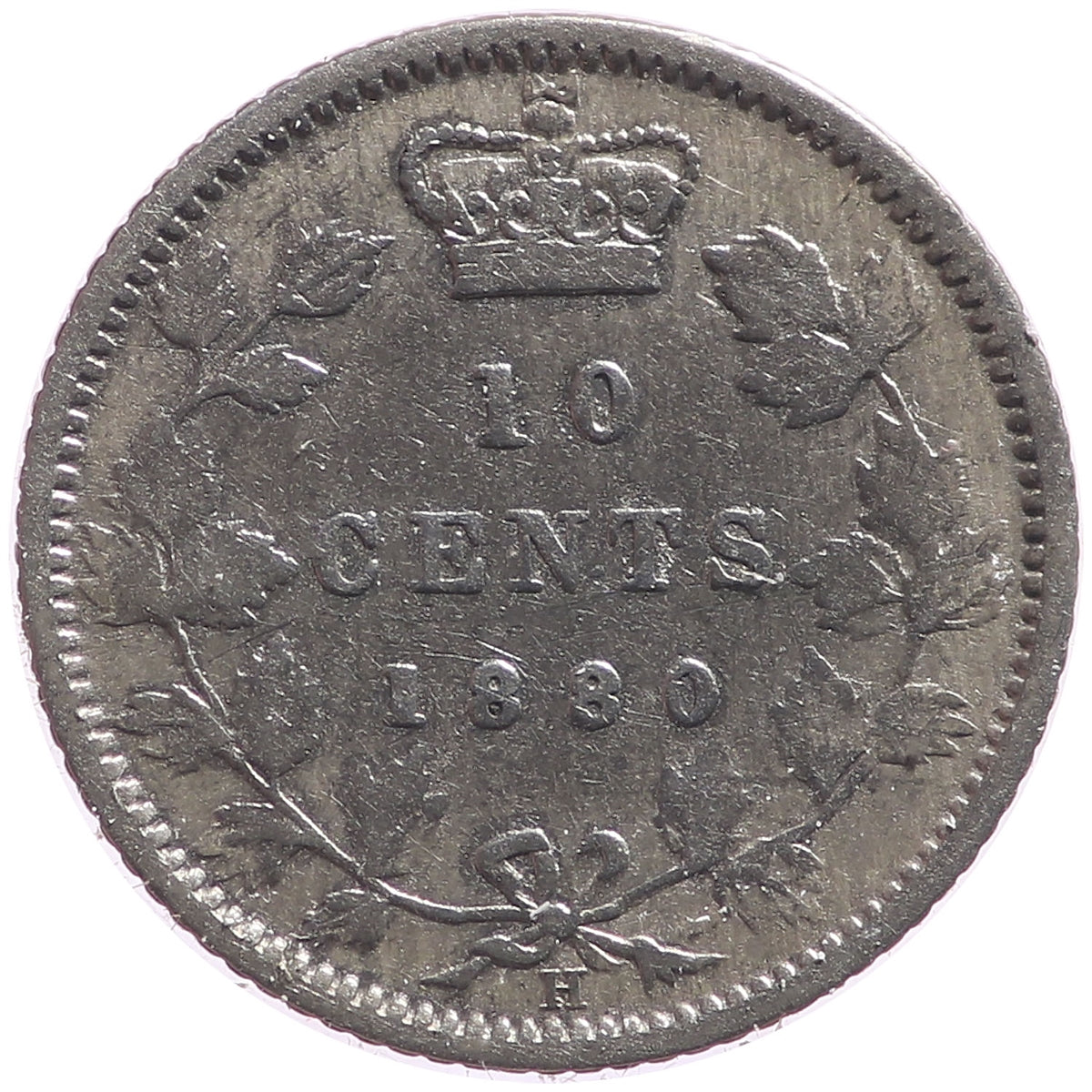 1880H Obv. 2 Canada 10-cents VG-F (VG10) $