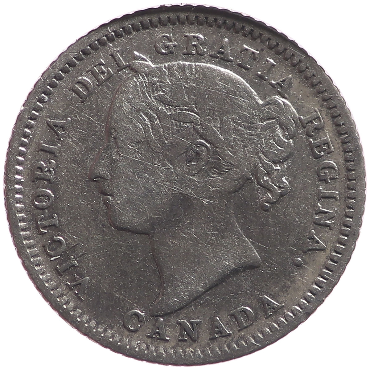 1880H Obv. 2 Canada 10-cents VG-F (VG10) $