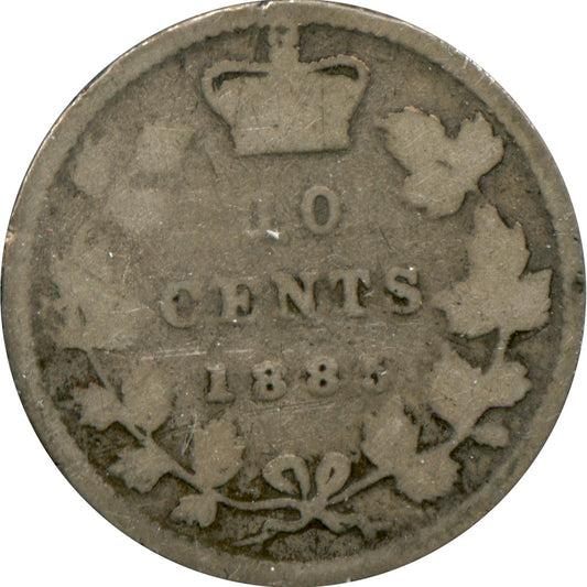 1885 Obv. 4 Canada 10-cents Good (G4)