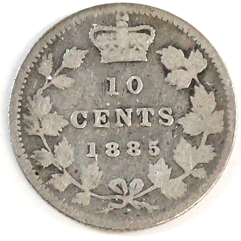 1885 Obv. 5 Canada 10-cents Good (G-4) $