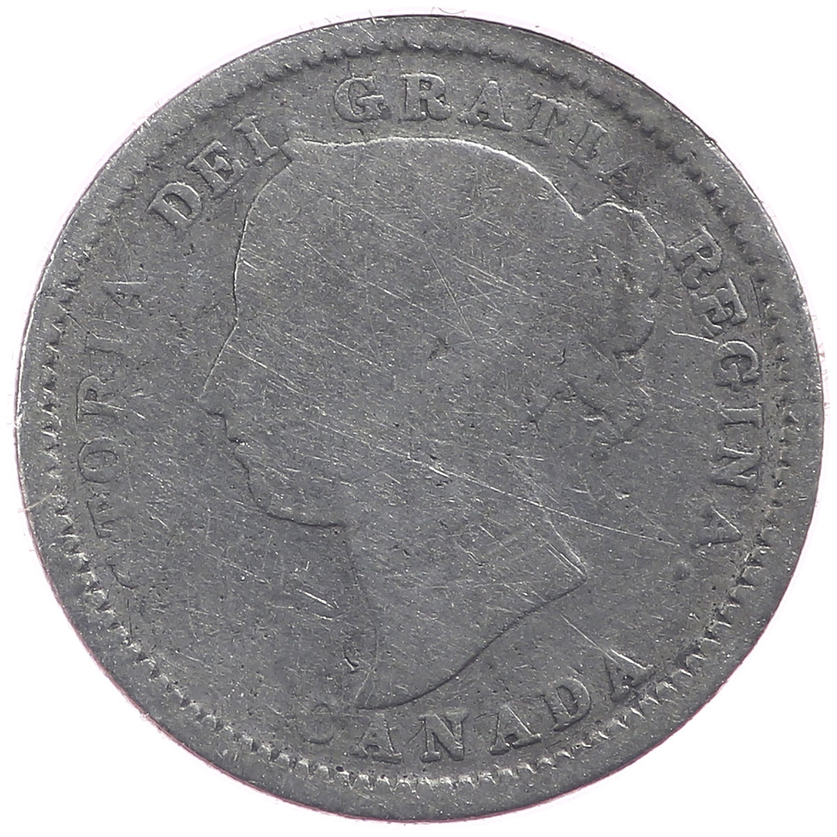 1886 Small 6 Obv. 5 Canada 10-cents Good (G4)