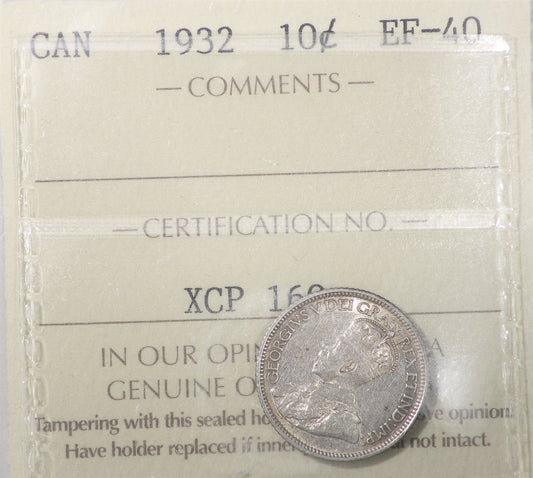 1932 Canada 10-cents ICCS Certified EF40