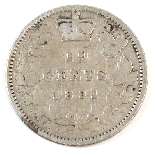 1891 22 Leaves Canada 10-cents G-VG (G6)