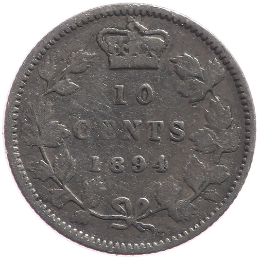 1894 Obv. 5 Canada 10-cents G-VG (G6)