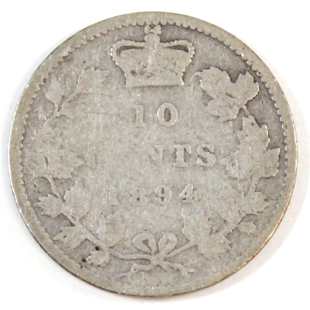 1894 Obv. 5 Canada 10-cents Good (G4)