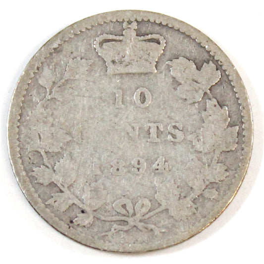 1894 Obv. 5 Canada 10-cents Good (G4)