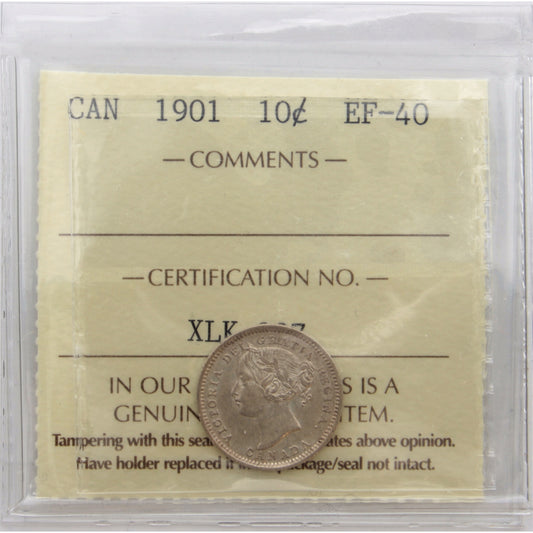 1901 Canada 10-cents ICCS Certified EF40