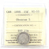 1898 Obv. 6 Canada 10-cents ICCS Certified VG10