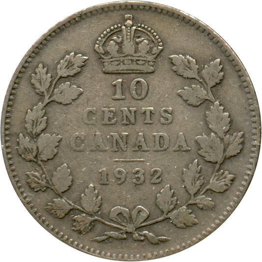 1932 Canada 10-cents F-VF (F-15)