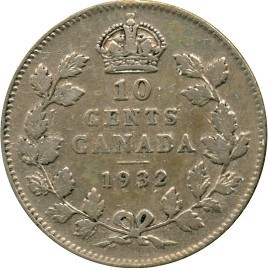 1932 Canada 10-cents Very Fine (VF-20)