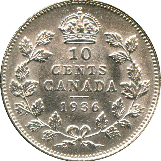1936 Canada 10-cent AU-UNC (AU55) $