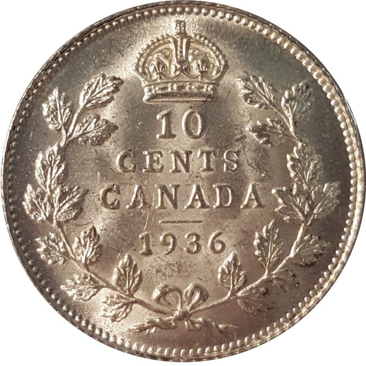 1936 Canada 10-cents Brilliant Uncirculated (MS63) $