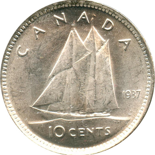 1937 Canada 10-cents Choice Brilliant Uncirculated (MS64) $