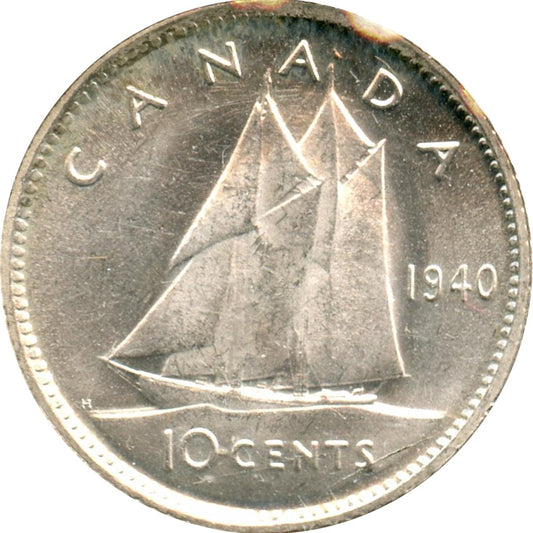 1940 Canada 10-cents Brilliant Uncirculated (MS63)