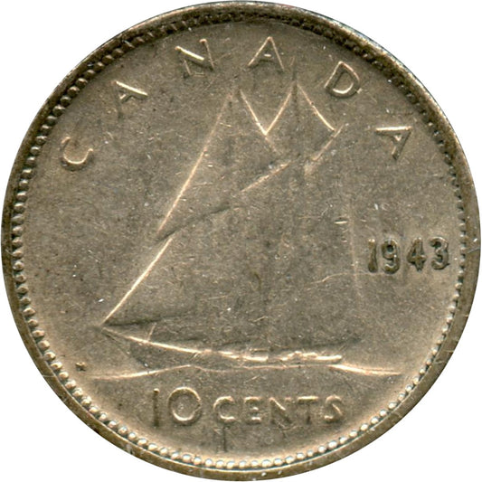1943 Canada 10-cents Circulated