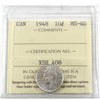 1948 Canada 10-cents ICCS Certified MS-60