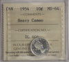 1954 Canada 10-cents ICCS Certified MS64 Heavy Cameo