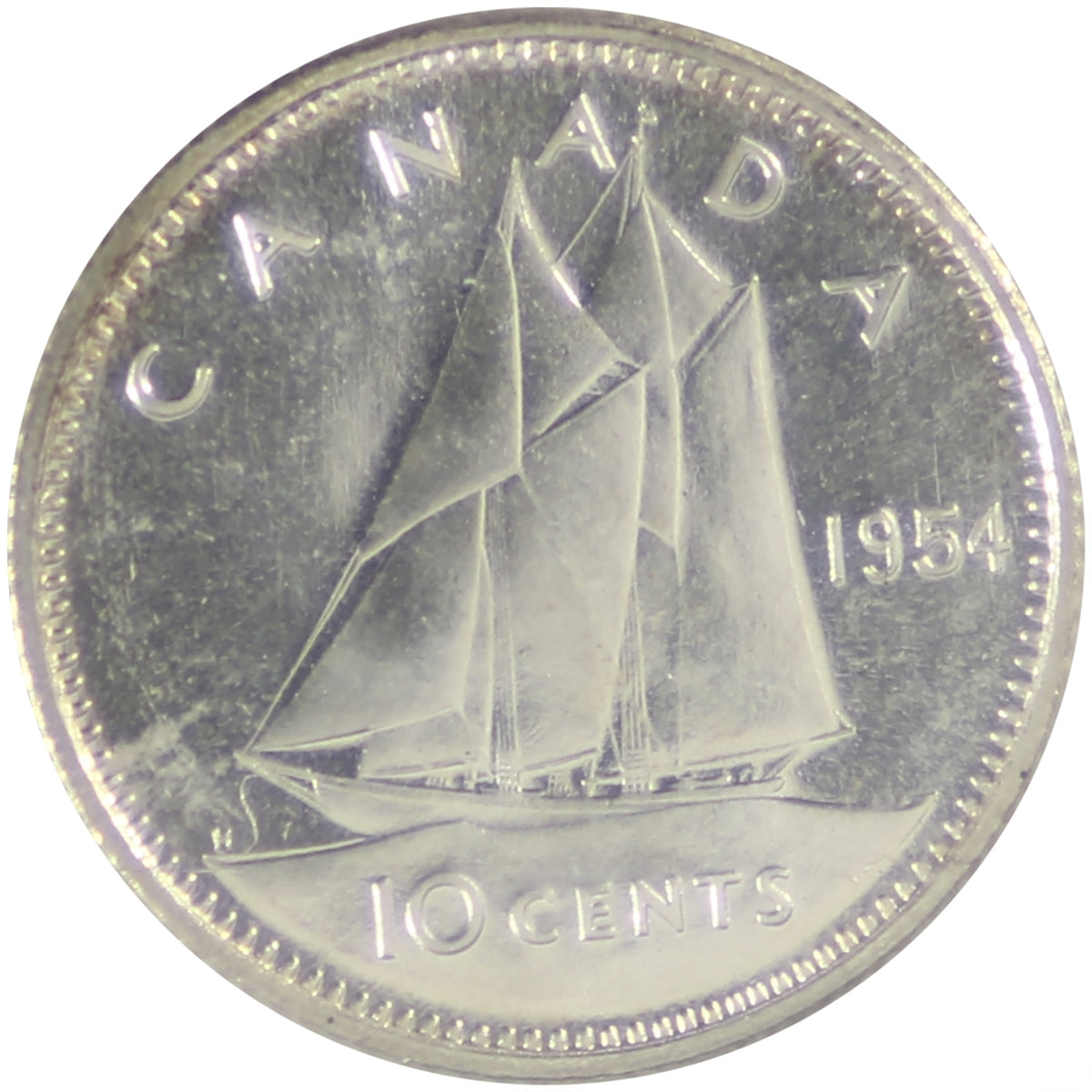 1954 Canada 10-cents ICCS Certified MS64 Heavy Cameo