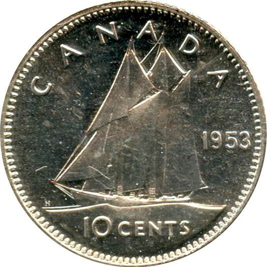 1953 NSS Canada 10-cents Brilliant Uncirculated (MS-63)