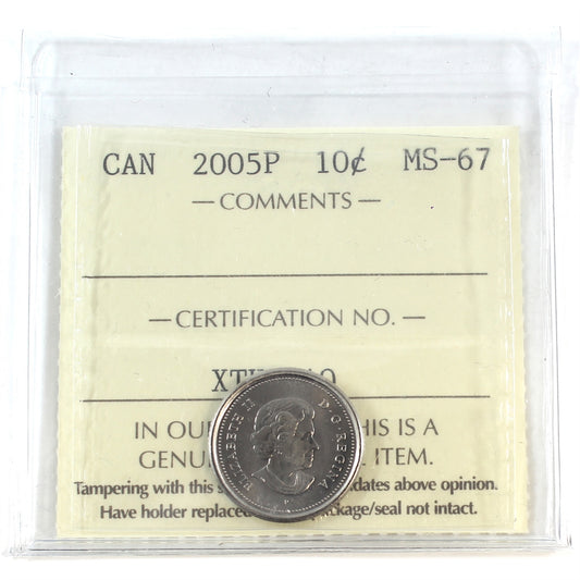 2005P Canada 10-cents ICCS Certified MS67