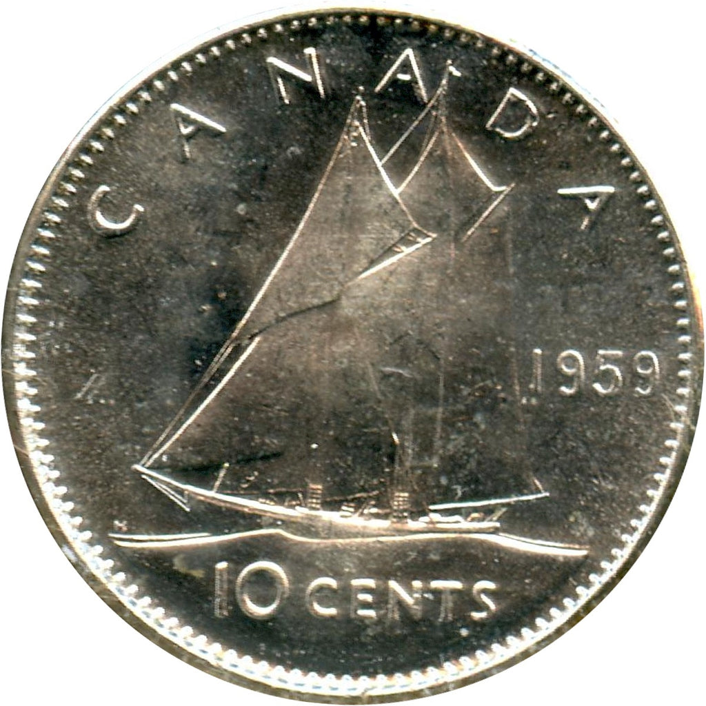 1959 Canada 10-cents Choice Brilliant Uncirculated (MS64)